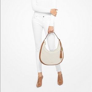 NWT Michael Kors Lydia Large Hobo Vanilla
